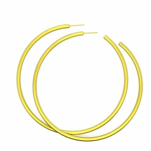 Extra Large Yellow Round Hoop Earrings